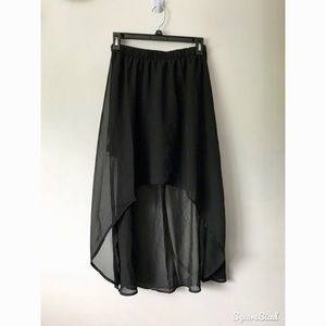 Chiffon, high low skirt